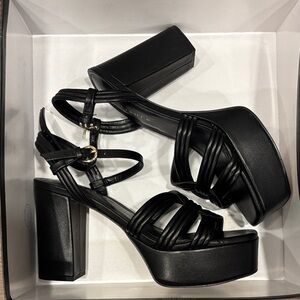 Marc Fisher Black Strappy Platform Sandals